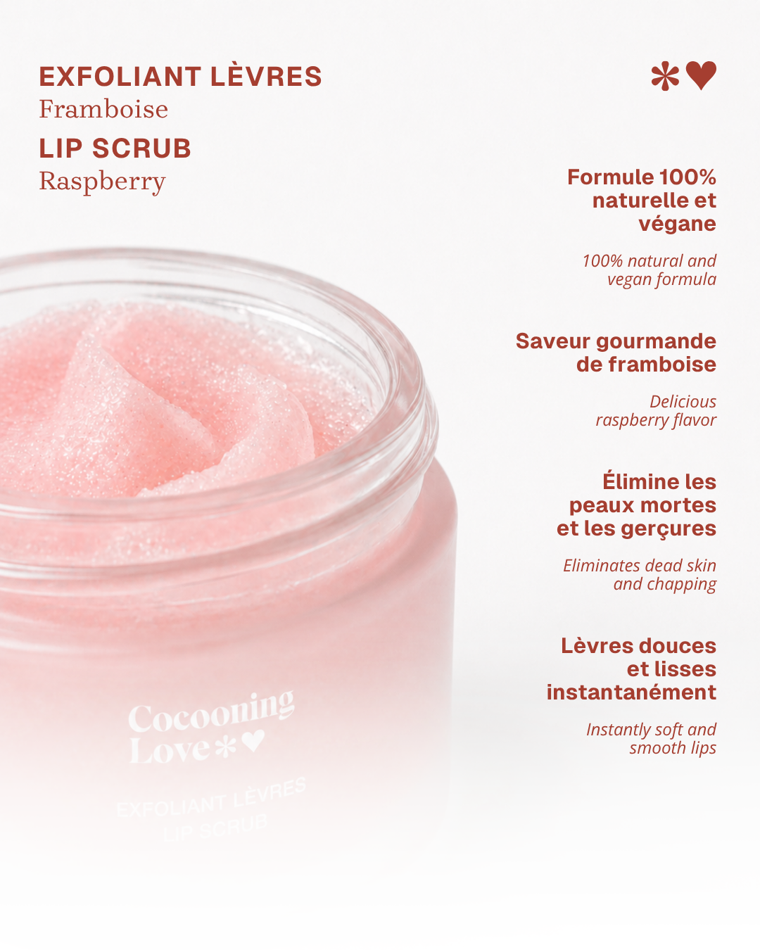 Raspberry Lip Scrub – Natural Sugar Scrub for Soft & Smooth Lips