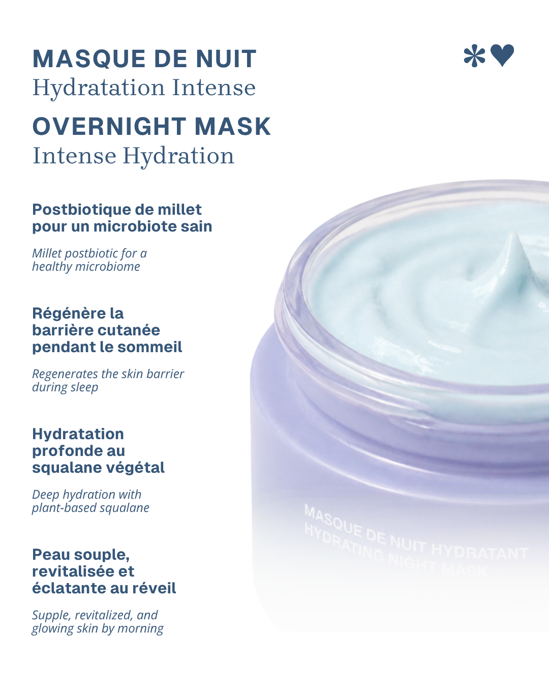 Moisturizing & Nourishing Overnight Mask with Millet Postbiotics