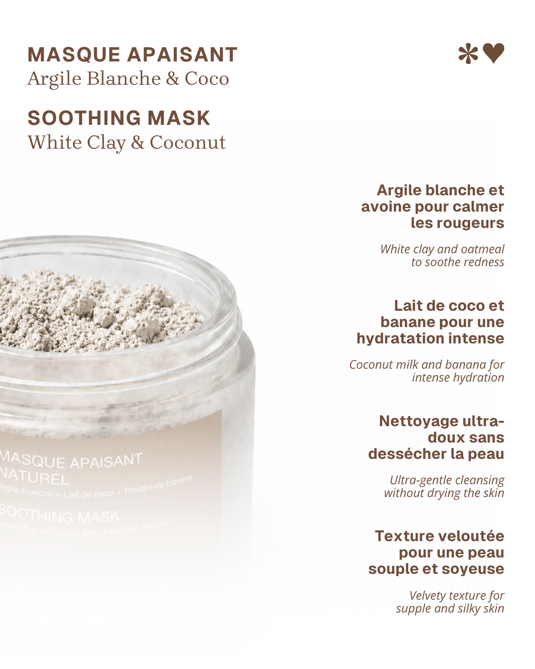 White Clay, Coconut & Banana Face Mask – Gentle & Hydrating