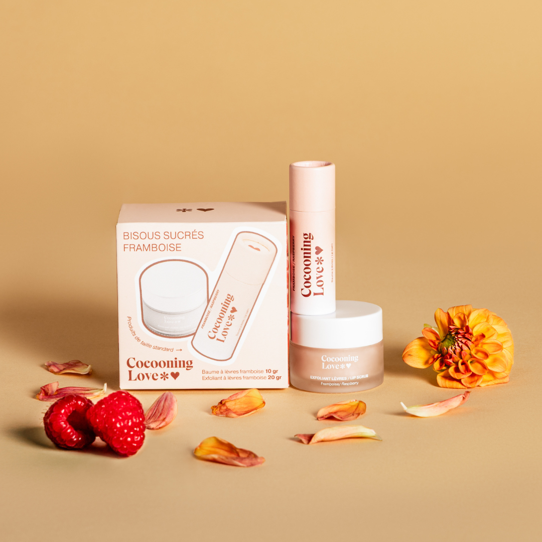 Coffret baume + exfoliant à lèvres Framboise, Cocooning Love
