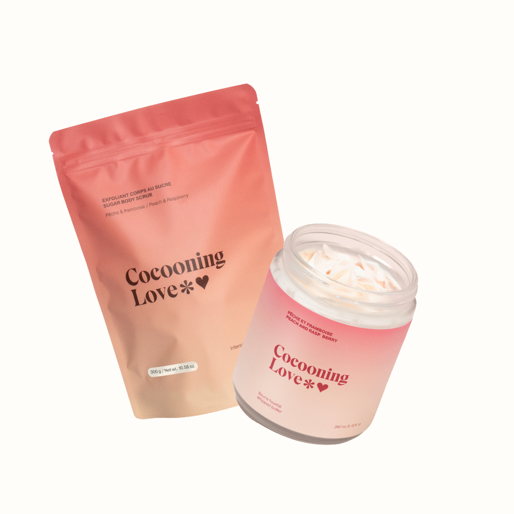 <span>Body scrub and whipped butter -</span> Peach and Raspberry Duo