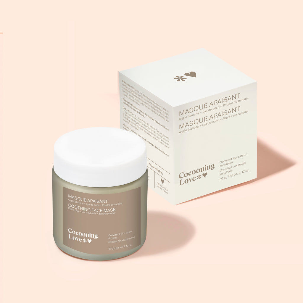 Masque Apaisant - Argile blanche + Lait de coco + Poudre de banane